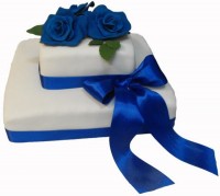 Свадебный торт бело синий в Санкт-Петербурге